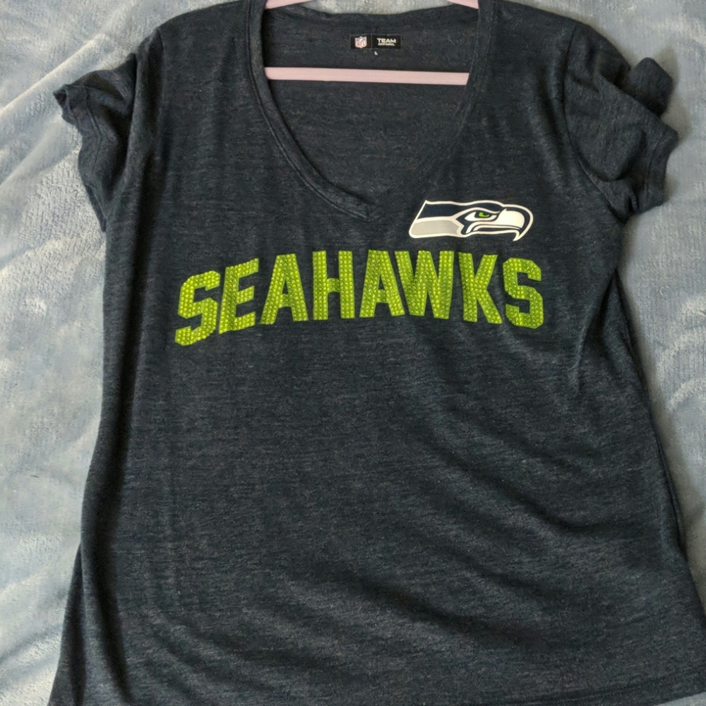 Seahawks v-neck sparkle shirt